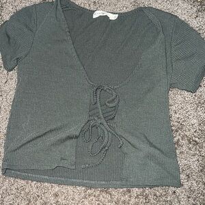 Dark green tie shirt